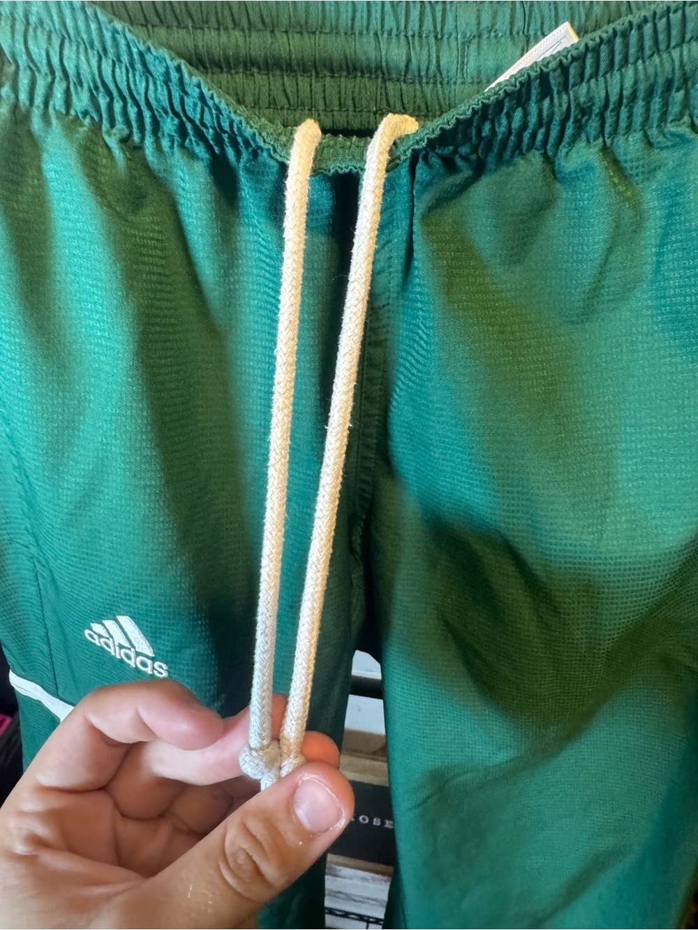adidas Green Sweatpants with White Zipper Accents - Picture 9 of 9